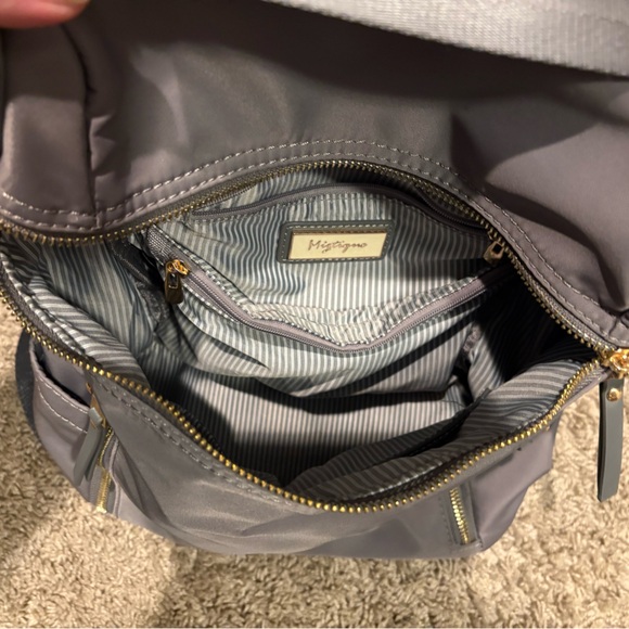 Miztique Stylish Gray Backpack Purse w/adjustable straps - Picture 5 of 6